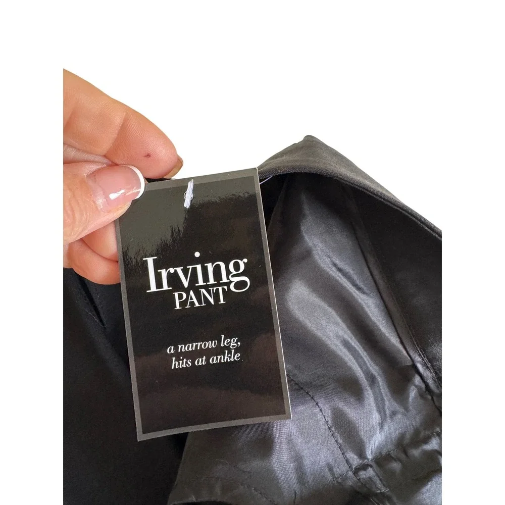 Lafayette 148 Irving Pants 14 Black Stretch Wool Slim Ankle Trousers NWT
